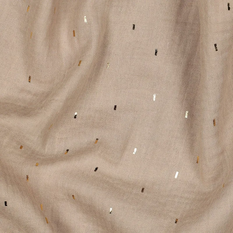 Musselin mit Glitzer beige gold
