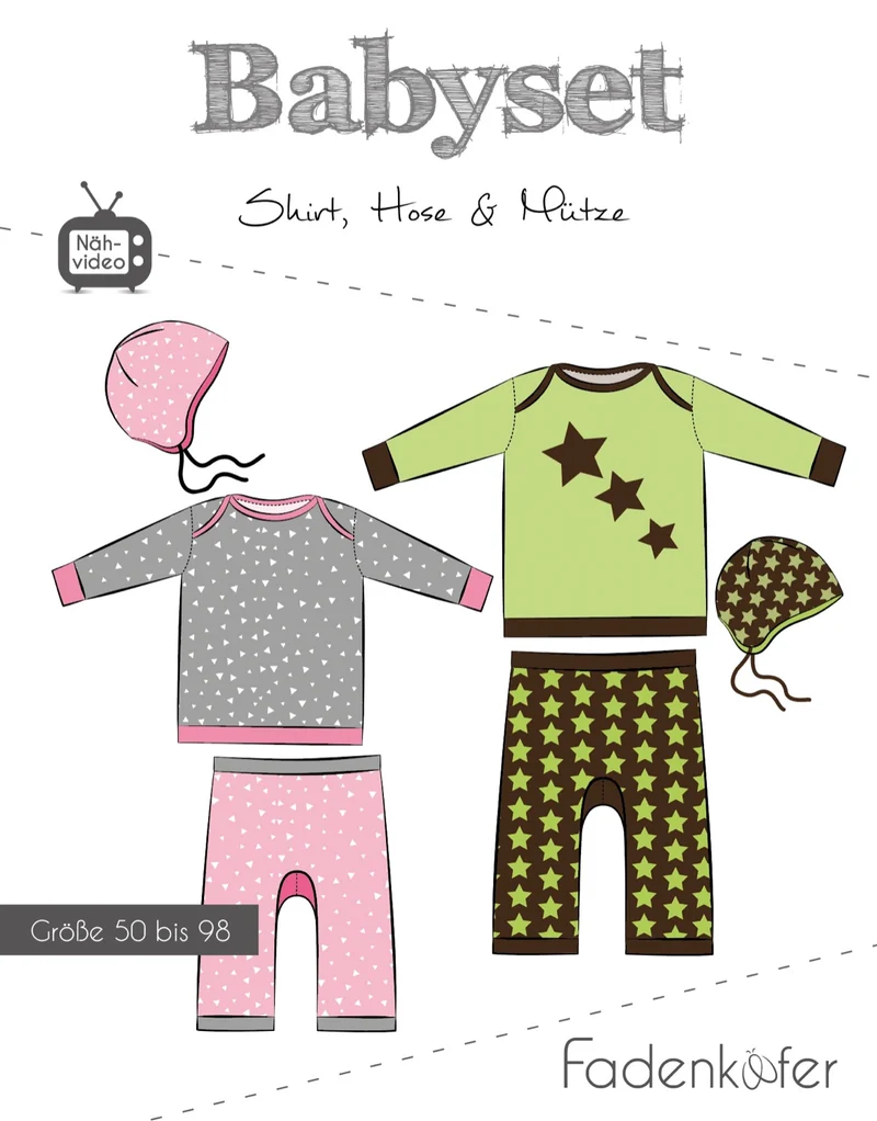 Fadenkäfer Papierschnittmuster "Babyset" Gr. 50-98