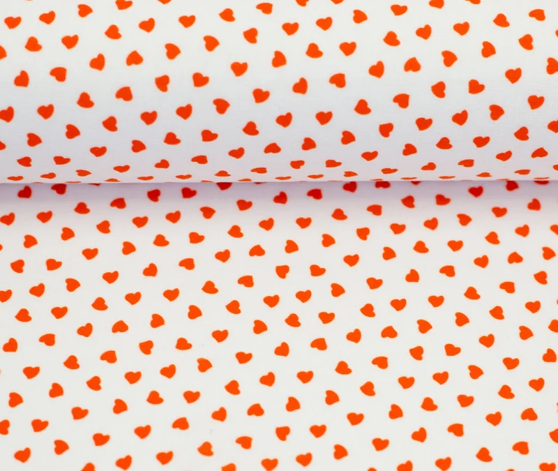 Baumwolle "Tim" Herzen Swafing weiß rotorange