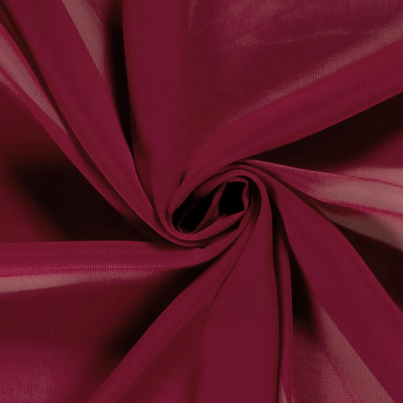Chiffon Stoff Uni Bordeauxrot