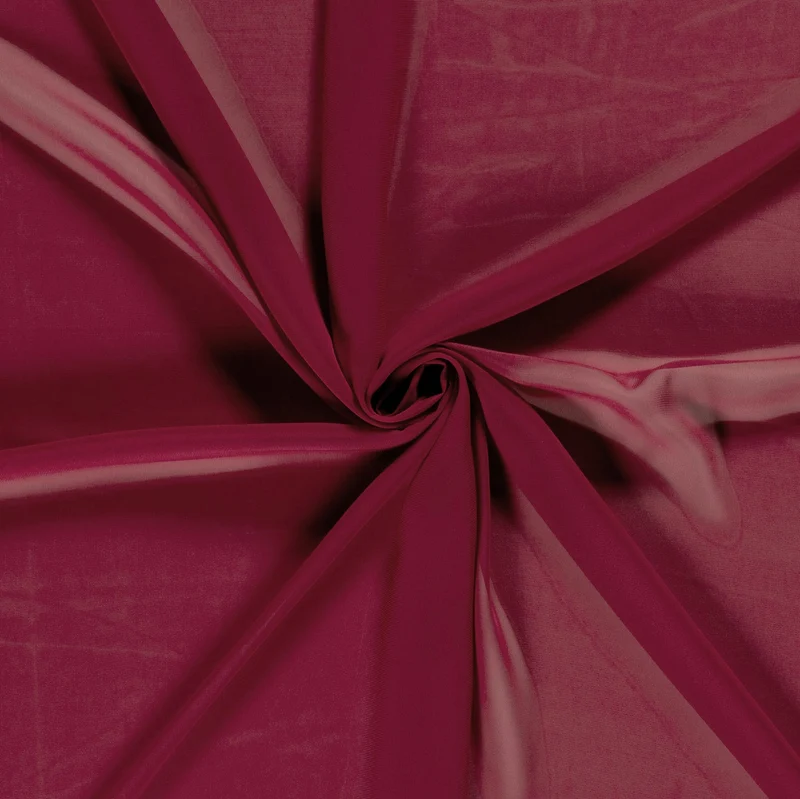 Chiffon Stoff Uni Bordeauxrot