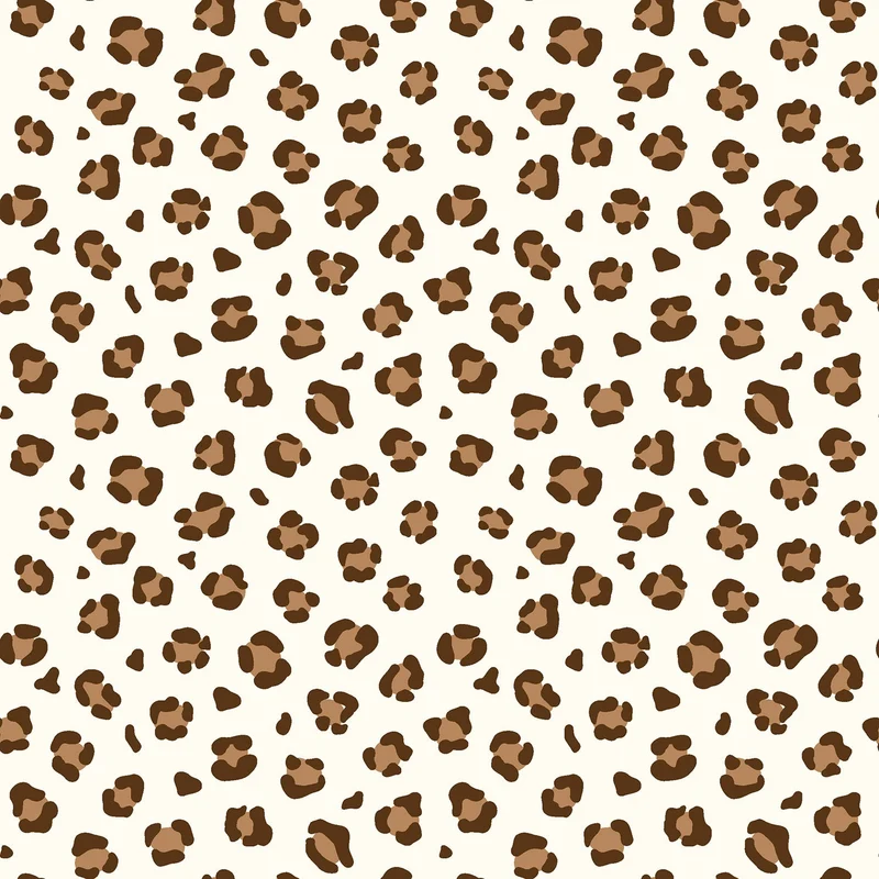 Baumwolle Popeline Leo Panther Print wollweiß