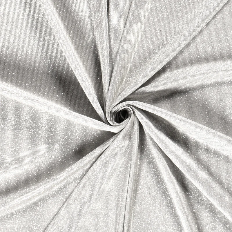 Polyester Jersey Stoff Lurex Uni Silber