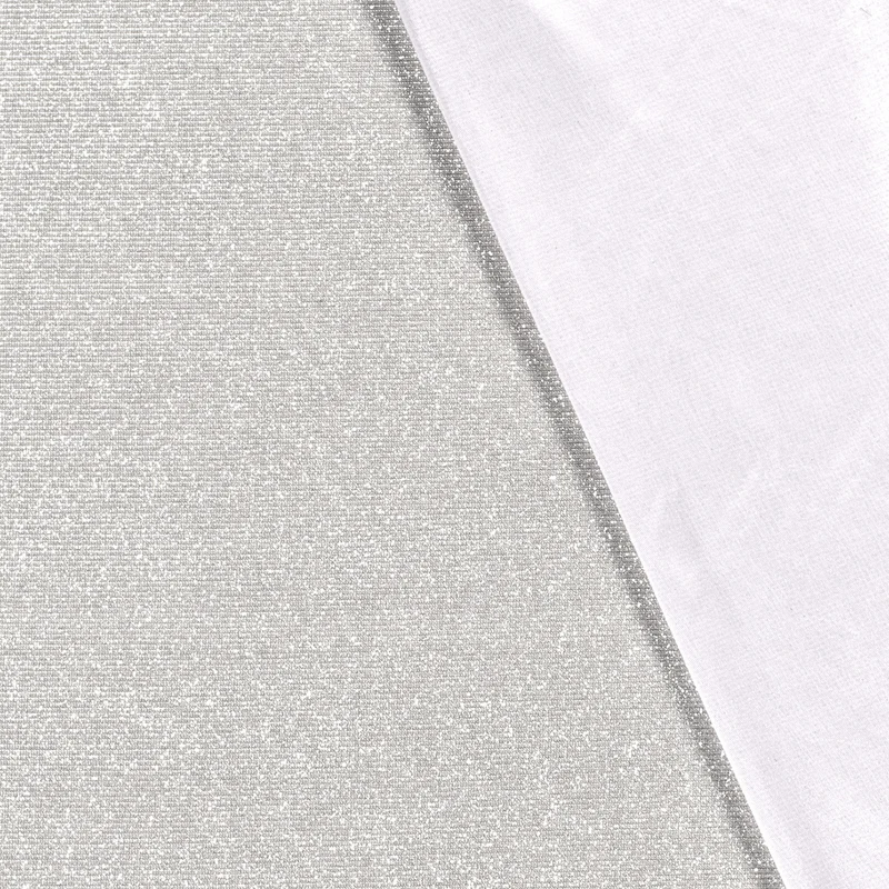 Polyester Jersey Stoff Lurex Uni Silber