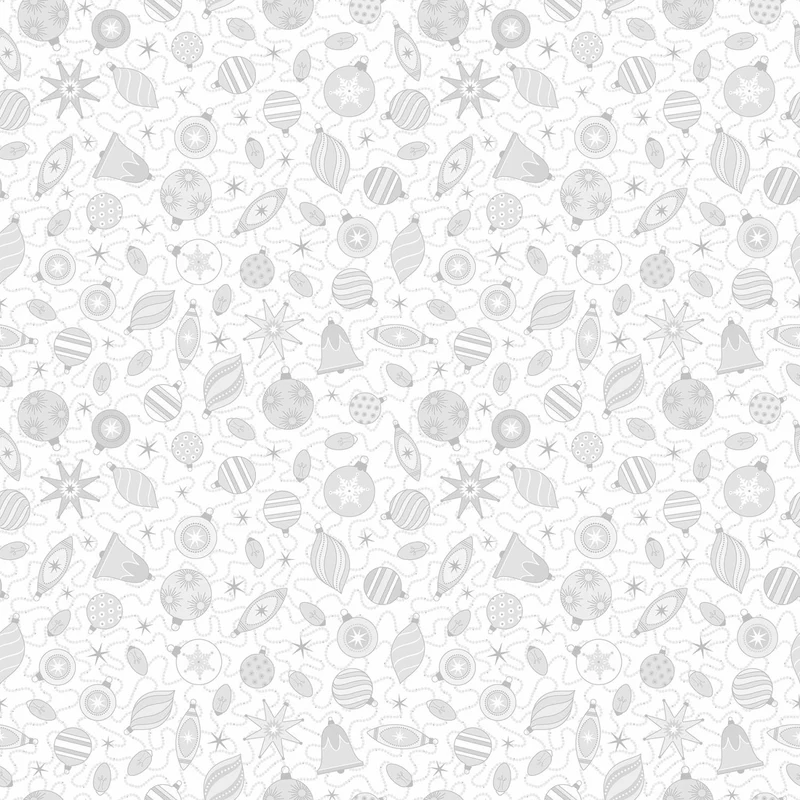 Northcott, Patrick Lose, Wintry Lustre, Opulent Ornaments, Silver Metallic
