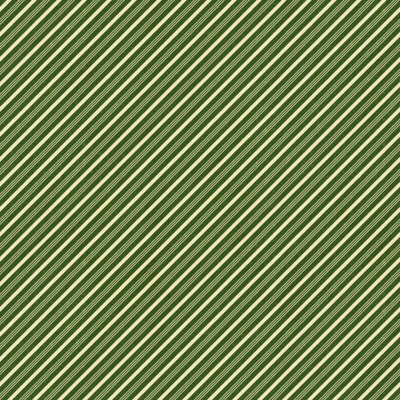 White Owl Fabrics, Merry & Bright, Diagonal Stripe, Green