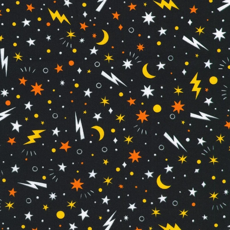 Robert Kaufman, Lights Out, Stars & Lightning, Multi/Black