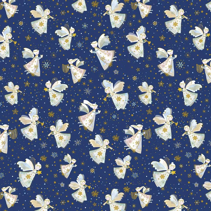 P&B Textiles, Turnkowsky Treasures, Allover Angels on Navy Blue