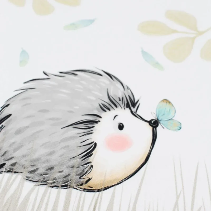Panel aus Canvas – Igel mit Schmetterling | 39x28 cm