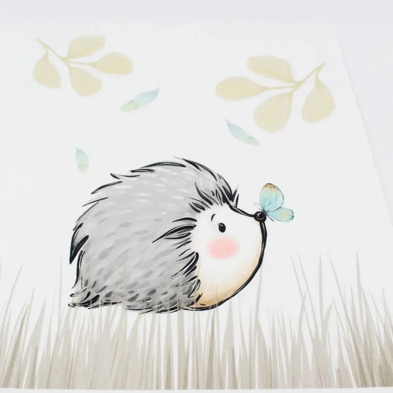 Panel aus Canvas – Igel mit Schmetterling | 39x28 cm
