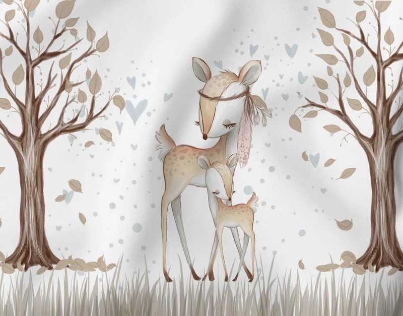 Panel aus Canvas – Zwei Rehe im Wald | 46x38 cm