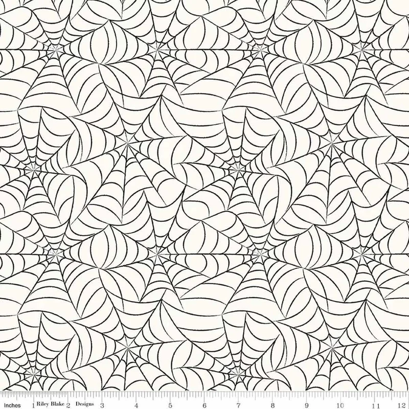 Riley Blake, Frank and Friends, Spider Webs, Cloud White