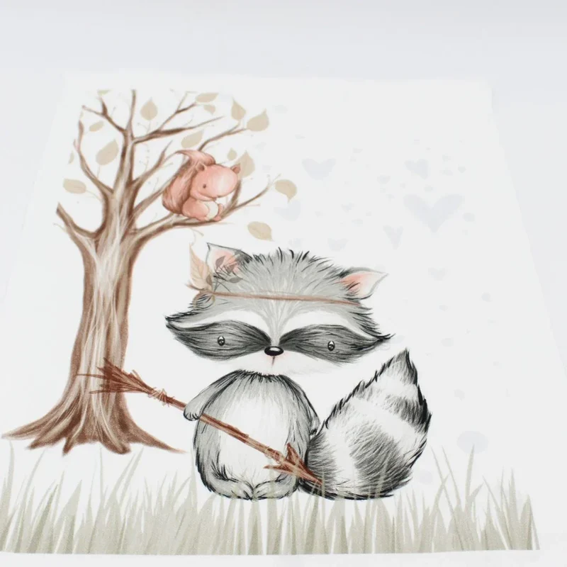 Panel aus Canvas – Waschbär und Eichhörnchen | 39x27 cm