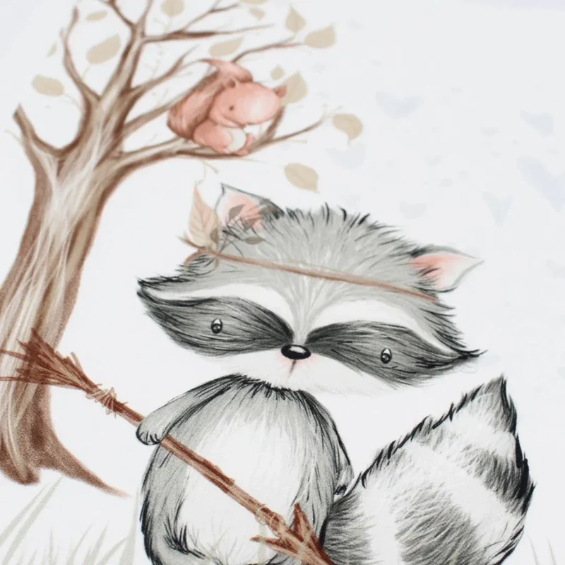 Panel aus Canvas – Waschbär und Eichhörnchen | 39x27 cm