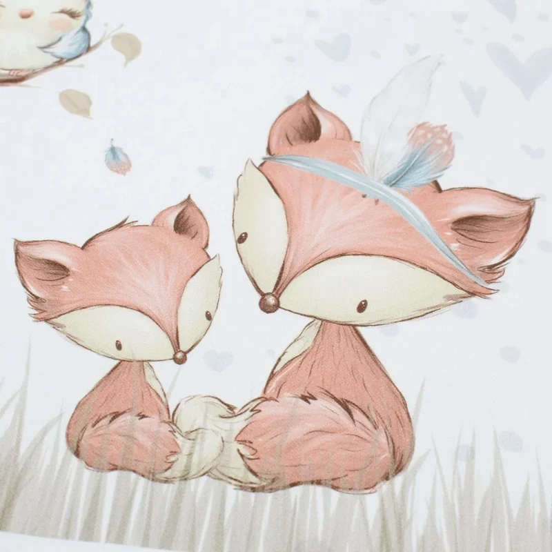 Panel aus Canvas – Zwei Füchse und Eule | 46x38,5 cm