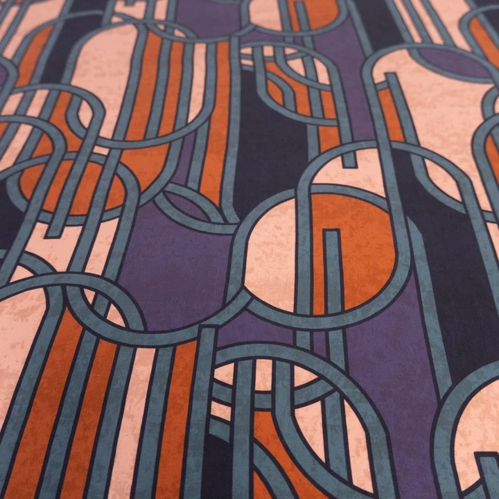 TENCEL™-Webware grafisch – Blau rose