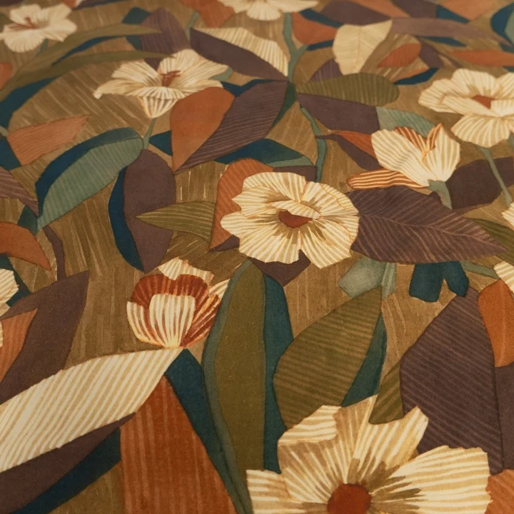 TENCEL™-Webware floral – Rost braun