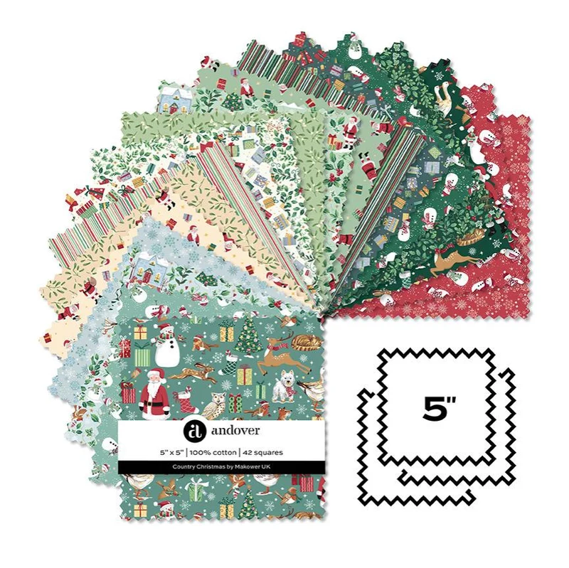 Andover, Country Christmas 5in Sq Pack