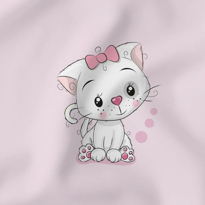 Jersey Panel Katze 45x50 cm | Rosa