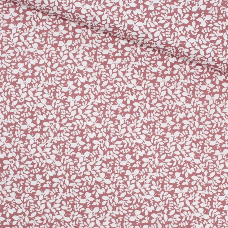 Baumwollpopeline Blätter | Mauve