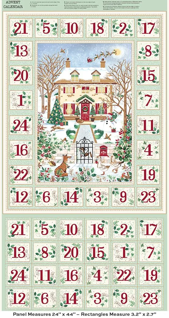 Andover, Country Christmas Advent Panel 24" X 42"