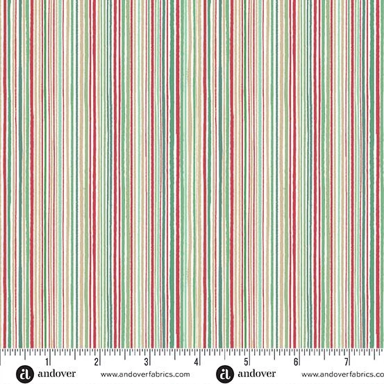 Andover, Country Christmas, Fine Stripe, Multi colors