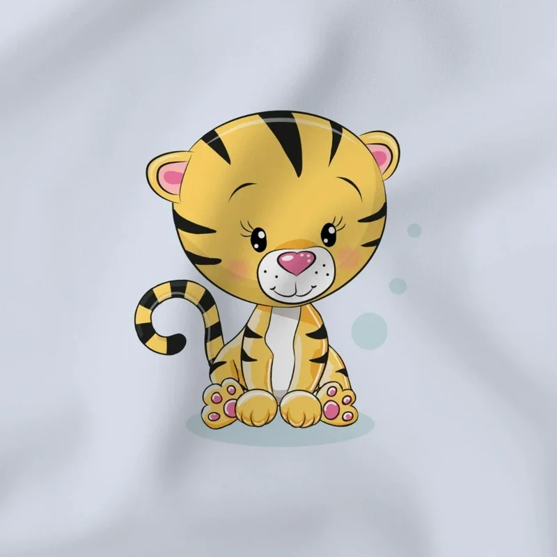 Jersey Panel Tiger 45x50 cm | Blau