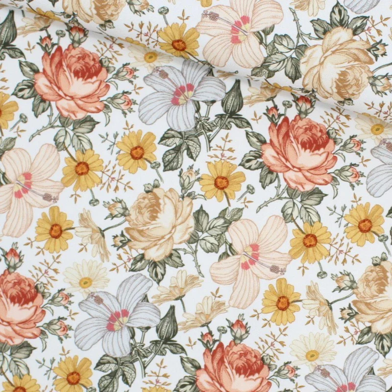 Canvas-Dekostoff Vintage Blumen