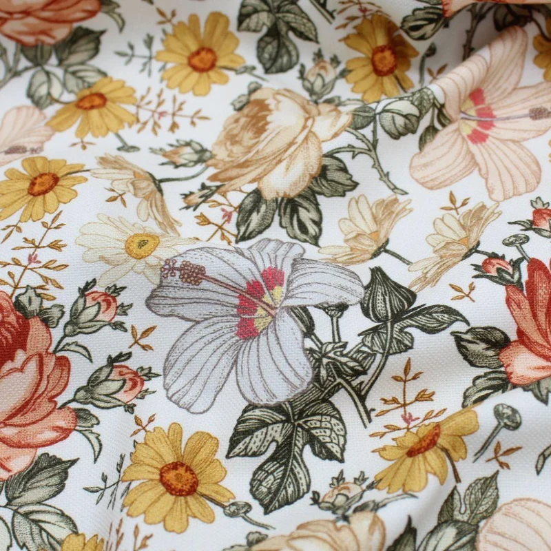 Canvas-Dekostoff Vintage Blumen