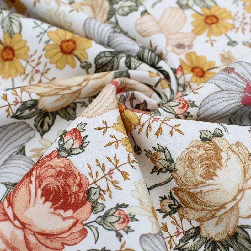 Canvas-Dekostoff Vintage Blumen