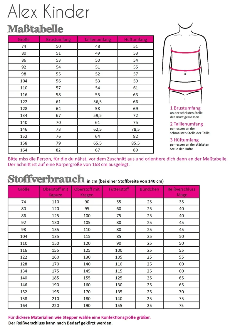Schnittmuster Parka Alex | Kinder