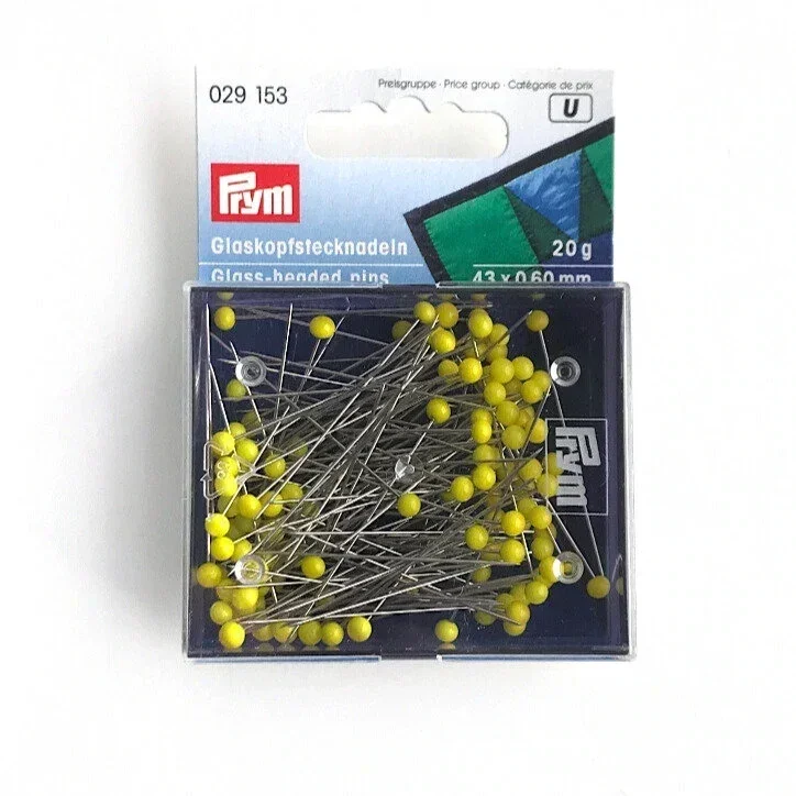 Prym Glaskopfnadeln, 0,60 x 43mm, gelb, 20g
