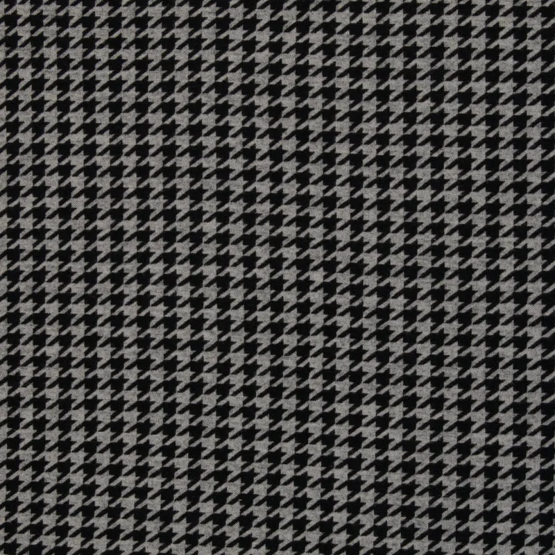 Baumwoll Jacquard Jersey Xaver Swafing Hahnentritt schwarz grau