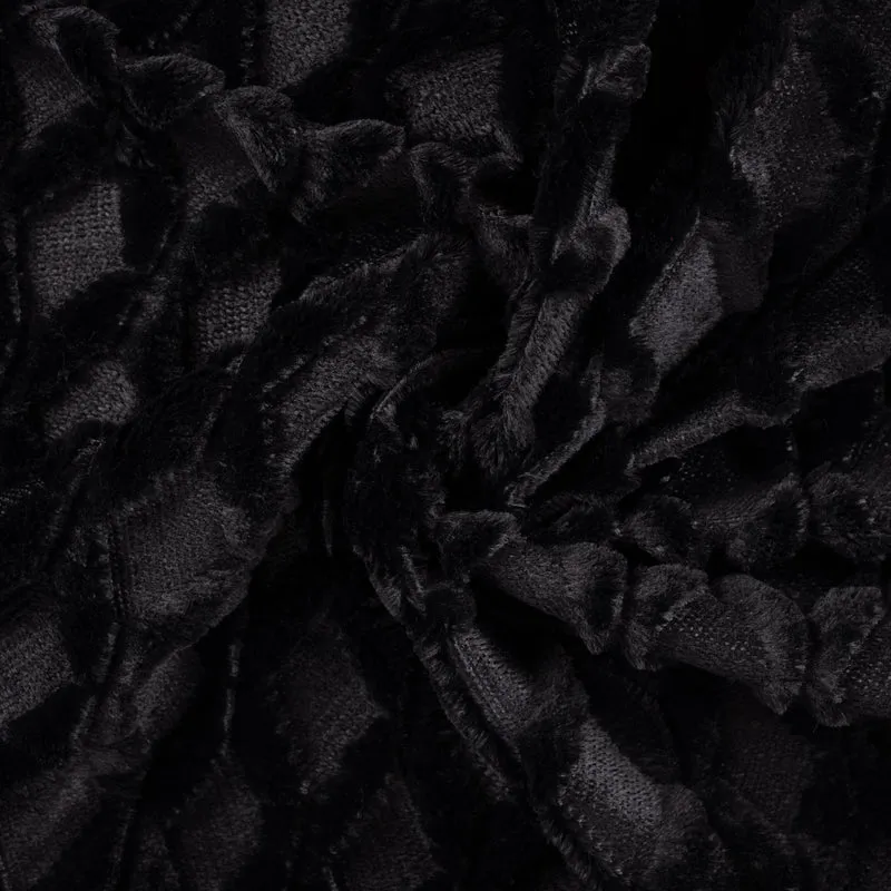 Steppstoff mit Fell Mabel – Schwarz