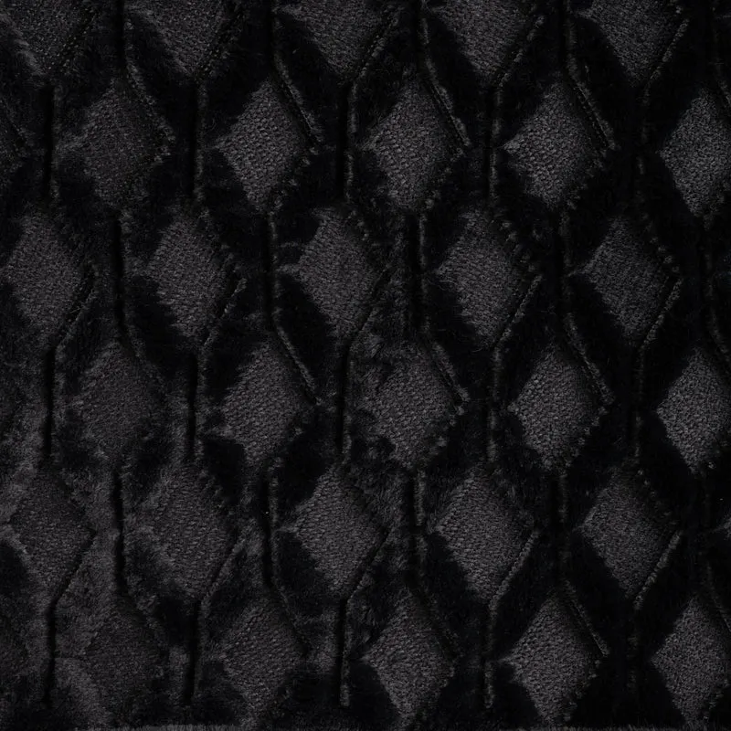 Steppstoff mit Fell Mabel – Schwarz