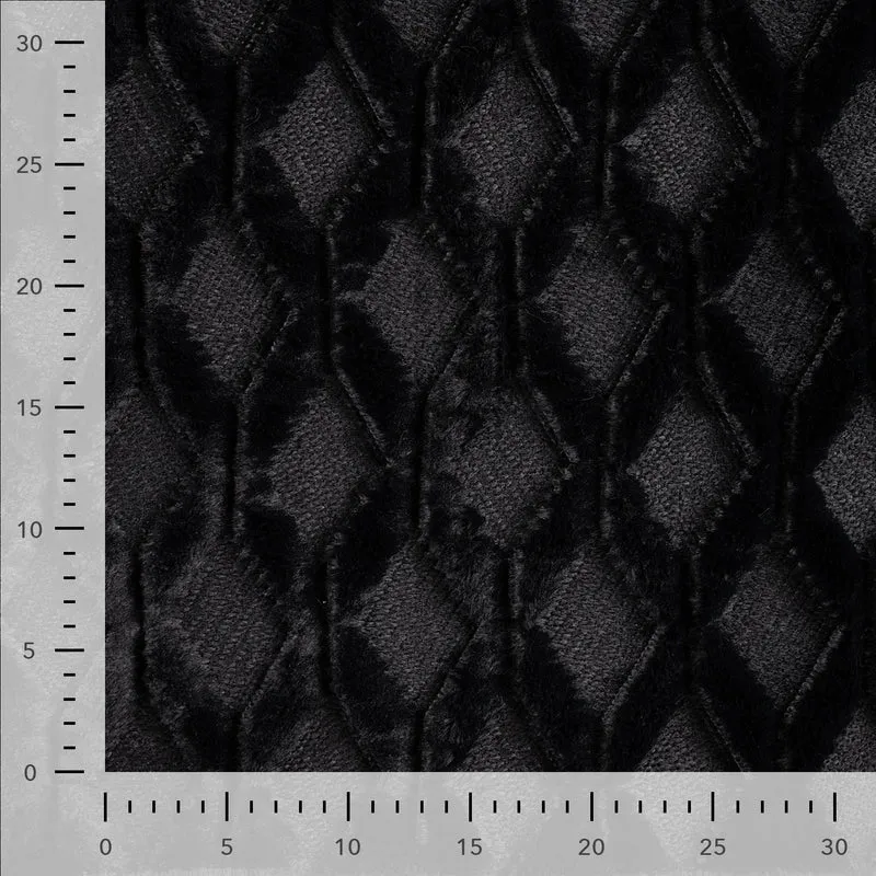 Steppstoff mit Fell Mabel – Schwarz