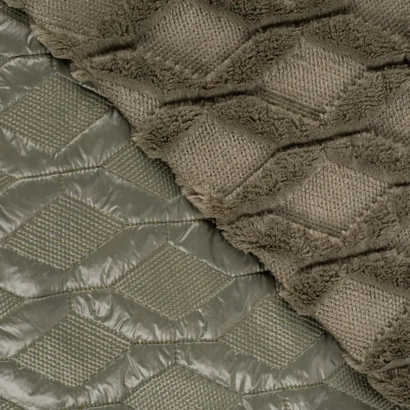 Steppstoff mit Fell Mabel – Khaki