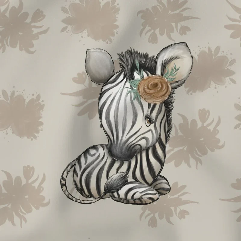 Stoffpanel Safari Tiere – Zebra 75x100 cm
