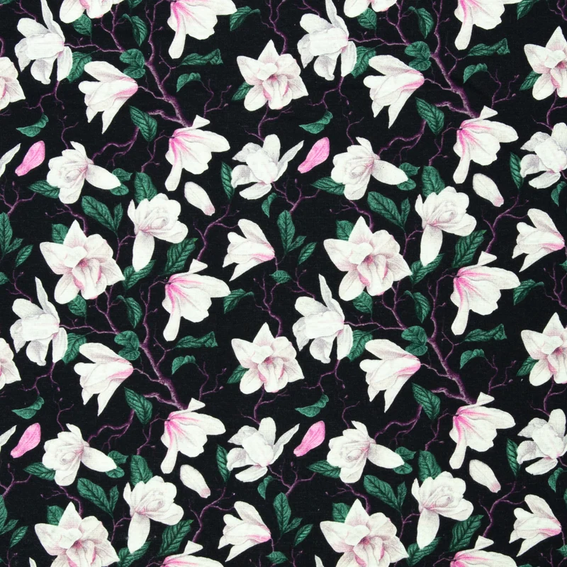 Alpenfleece "Isla“ Swafing Blüten schwarz
