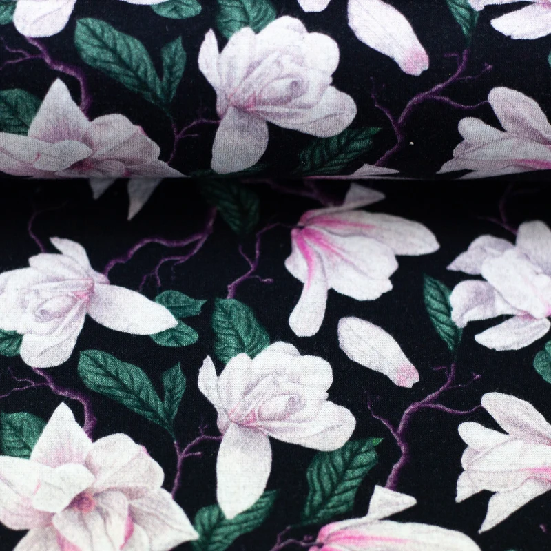 Alpenfleece "Isla“ Swafing Blüten schwarz