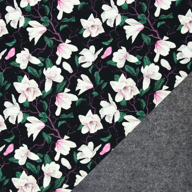 Alpenfleece "Isla“ Swafing Blüten schwarz