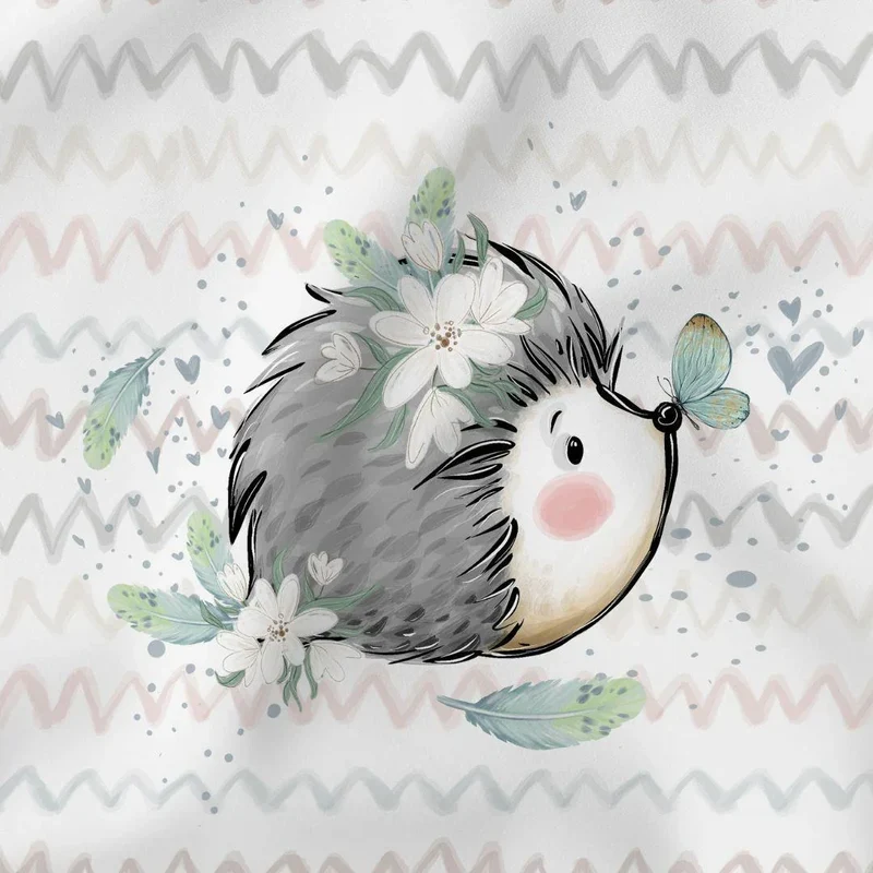 Baumwollpanel Igel Chevron | 38x38 cm