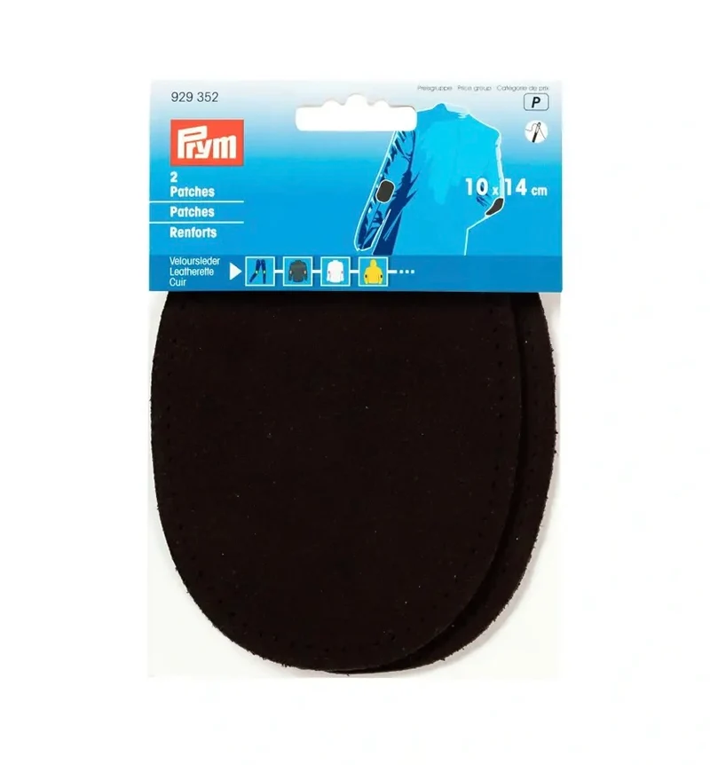Prym 2 Patches Veloursleder 10 x 14 cm braun