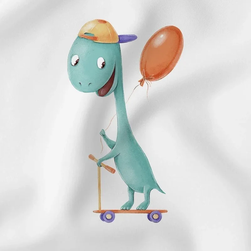 Baumwollpanel Dinosaurier 38x38 cm