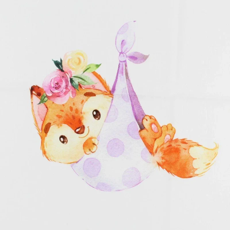 Baumwollpanel Fuchs Baby | Ecru