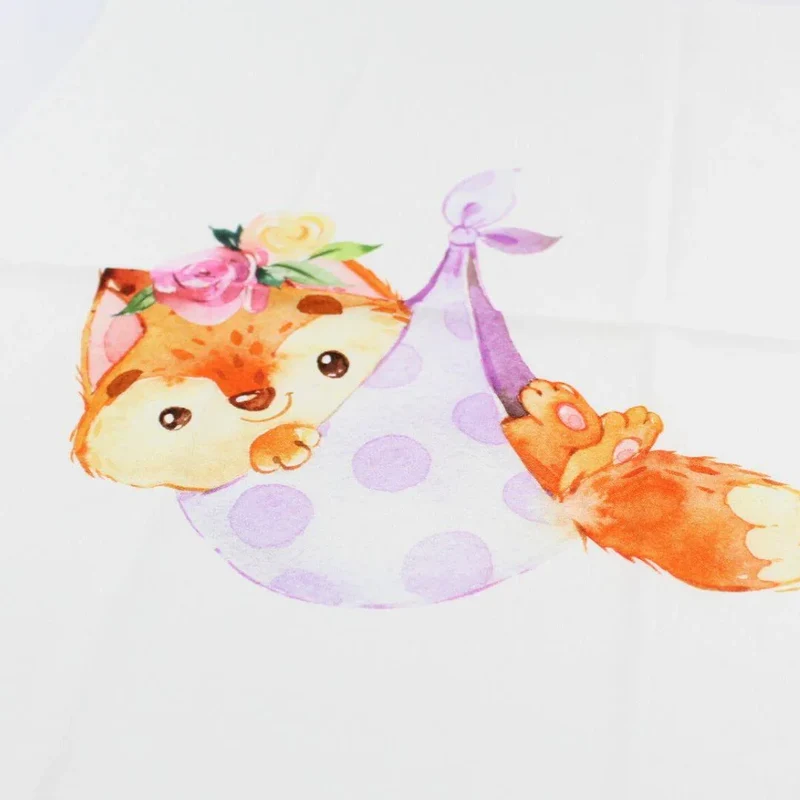 Baumwollpanel Fuchs Baby | Ecru