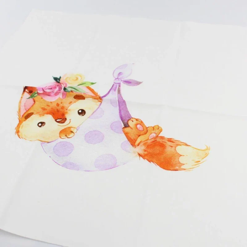 Baumwollpanel Fuchs Baby | Ecru