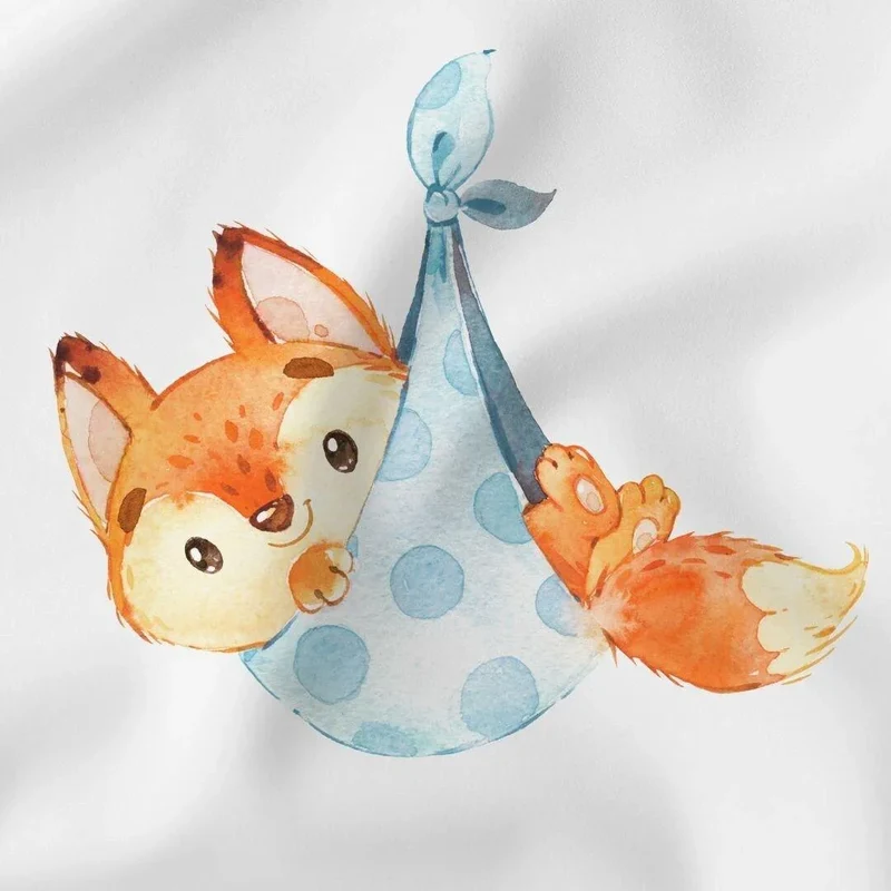Baumwollpanel Fuchs Baby | Ecru