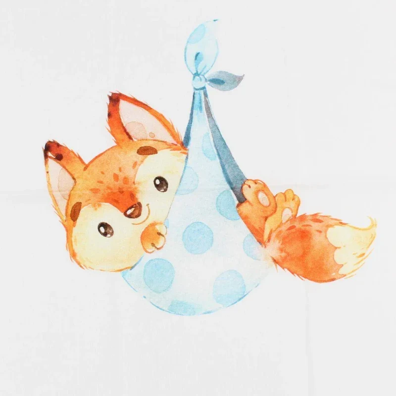Baumwollpanel Fuchs Baby | Ecru