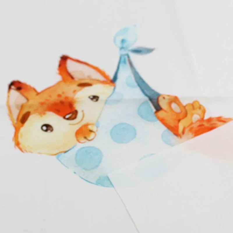 Baumwollpanel Fuchs Baby | Ecru